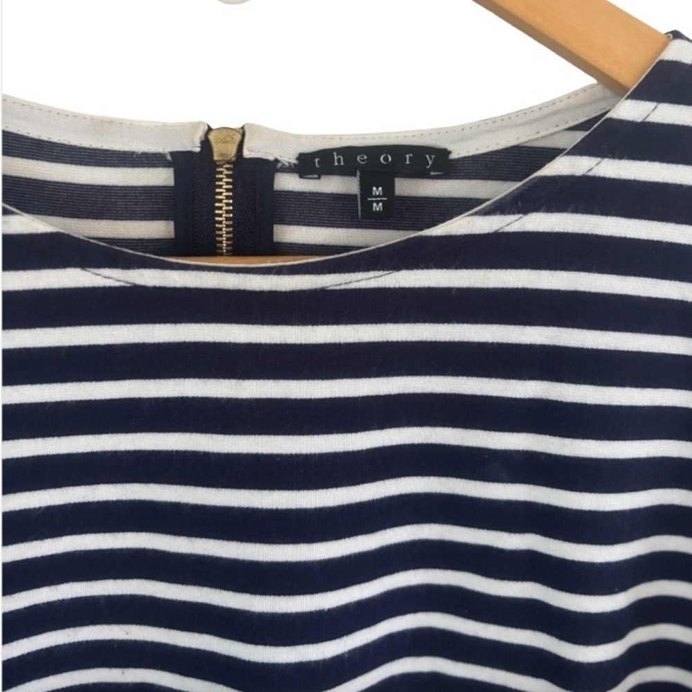 Theory Dhuri Moltana nvy & wht Strp drss WM M nautical preppy coastal - Picture 6 of 12